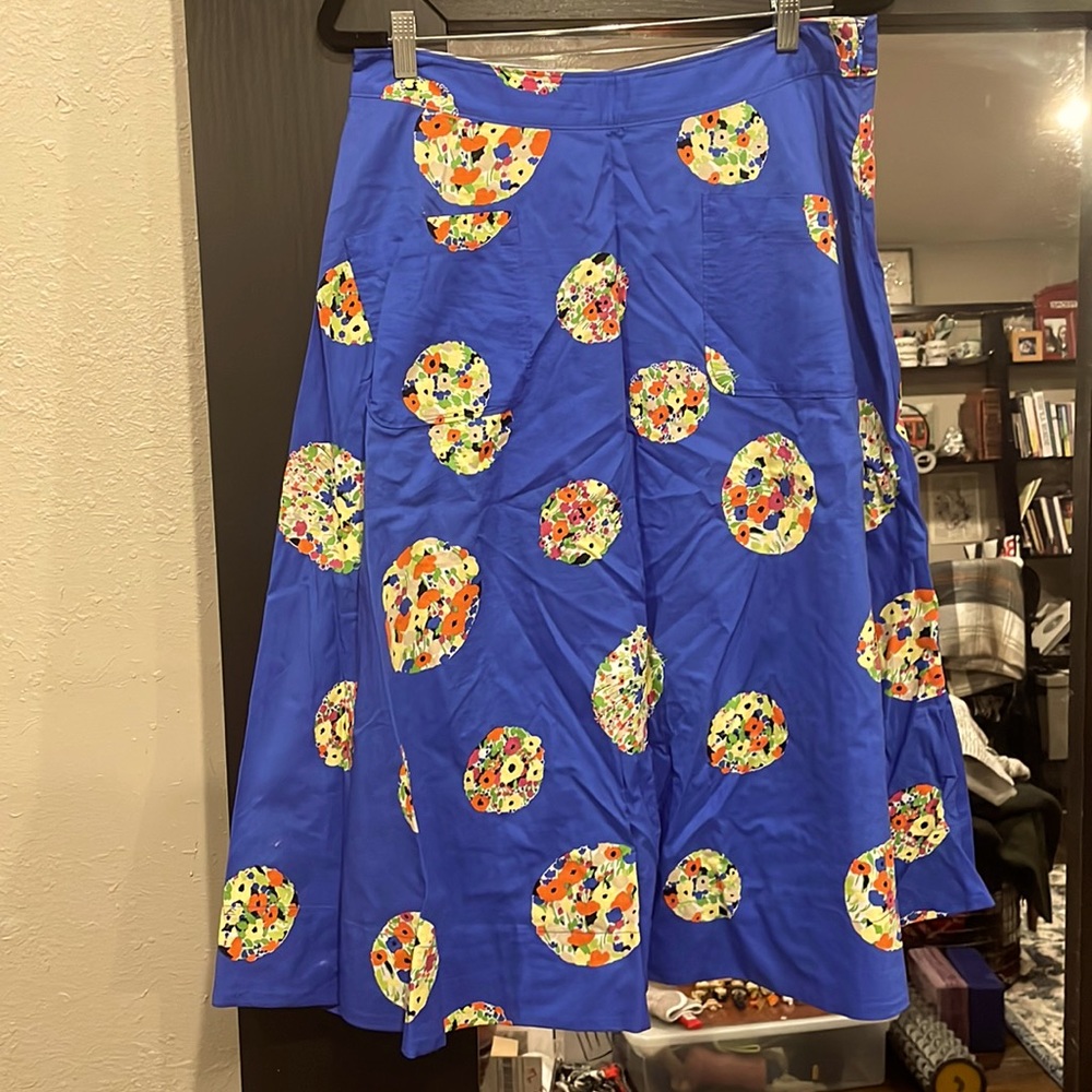 Conversations by Anthropologie limited edition a-line skirt, cerulean blue